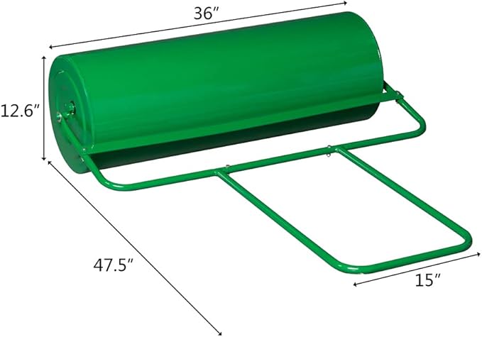VINGLI Lawn Roller Water Filled Pull Behind 20inch Garden Drum Roller Push/Tow Behind, Water/Sand Filled Roller for Garden, Lawn, Backyard (36 inch, Green)