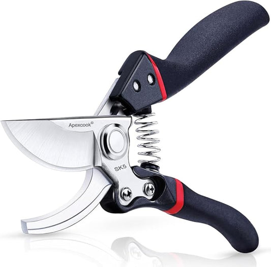 Garden Shears, Handheld Pruning Shears for Heavy Duty, Ergonomic Gardening Tools for Pruning Branches, Plants, Shrubs and Vines, Professional Sharp Garden Scissors (Classic Garden Shears)
