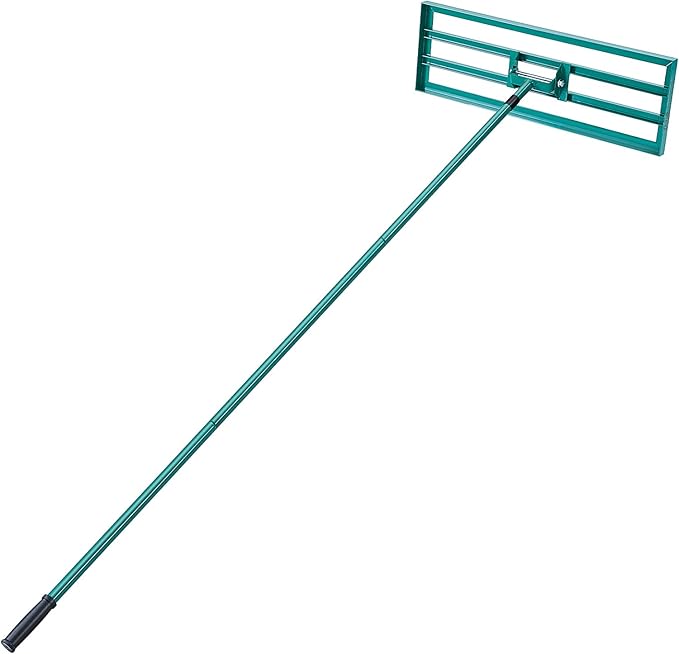 VEVOR Lawn Leveling Rake, 30" x10" Level Lawn Tool, Heavy-Duty Lawn Leveler with 78"" Steel Extended Handle, Yard Leveling Rake Suit for Garden, Golf Lawn, Farm, Green