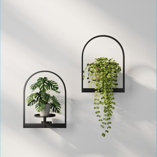 2 Pack Plant Stand Indoor Outdoor Hanging Planters for Indoor Plants Wall Plant Holder for Indoor Plants Plant Frames Wall Decor for Livingroom Bedroom Balcony Patio