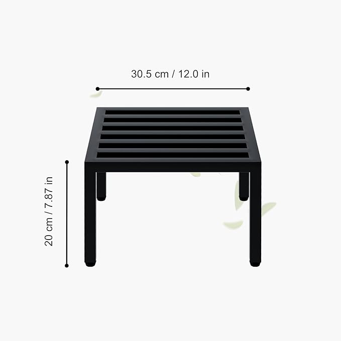 Zhongma 2 Pack 12" Sturdy Potted Plant Stand Flower Pot Holder Heavy Duty Construction, Square Low Plant Stand 12 x 12 x 7.87 inch for Home Indoor and Outdoor, Sturdy plant riser and saucer without Installation Required