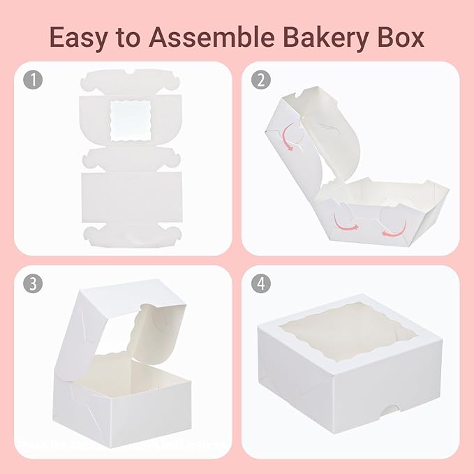 100pcs 3¼"X3¼X1½ Inch Party Favor Boxes (Bakery/Chocolate/Soap)
