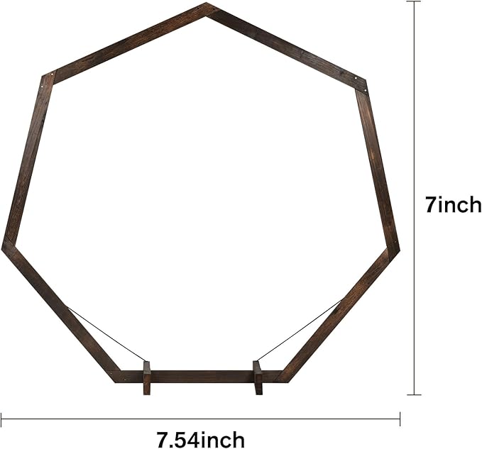 DearHouse Wooden Wedding Arch, 7.2FT Heptagona Wooden Arch for Wedding Wood Arch Wedding Arbor Backdrop Stand for Ceremony Rustic Wedding Birthday Parties Indoor Outdoor Garden Decor, AWERT0-3