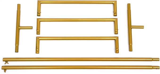 1.6*3.3FT Wedding Arch Stand for Ceremony Gold Square Modern Metal Balloon Arch Stand Kit Garden Floral Arch Frame Background for Anniversary Birthday Party Decoration Home Garden Outdoor Lawn Decor