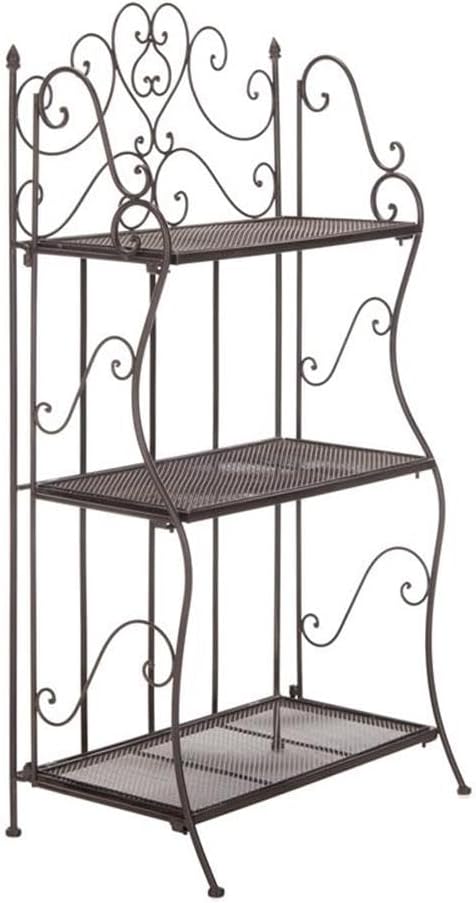 Safavieh PAT5022B Outdoor Collection Torus Unearthed Rust 3-Tier Shelf