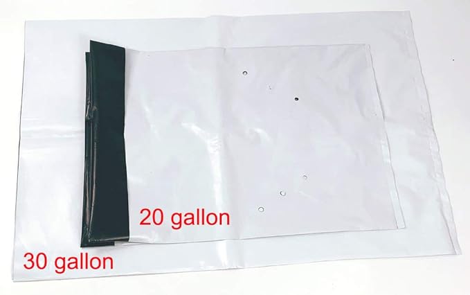 HORTIPOTS 30 Gallon Black White Poly Grow Bag Large Thick Plastic Transplanter Bags (10 Pieces per Pack)