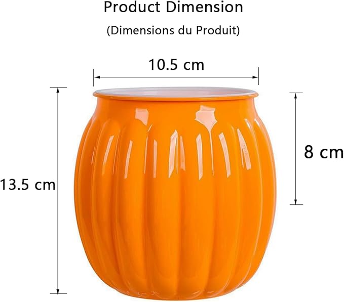 Meicynhoger 4-Pack Pumpkin Self-Watering Planter for African Violets,Snake Plant,Succulents - 4.3" Flower/Plant Pot for Indoor Outdoor,Table, Balcony,Deck,Garden Orange