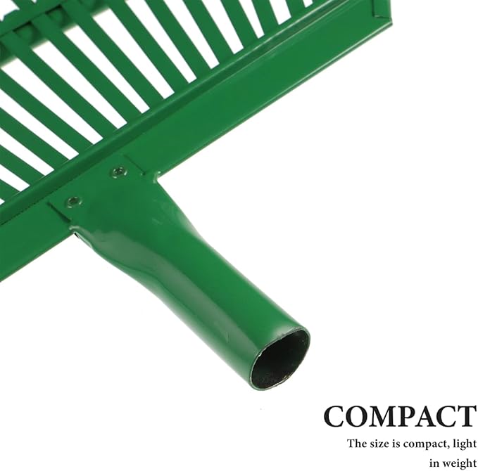 SUPVOX 25 Tine Heavy Duty Steel Leaf Rake for Lawn and Garden, Detachable Head for Easy Storage, Comfortable Grip for Leaves, Grass, and Debris Cleaning