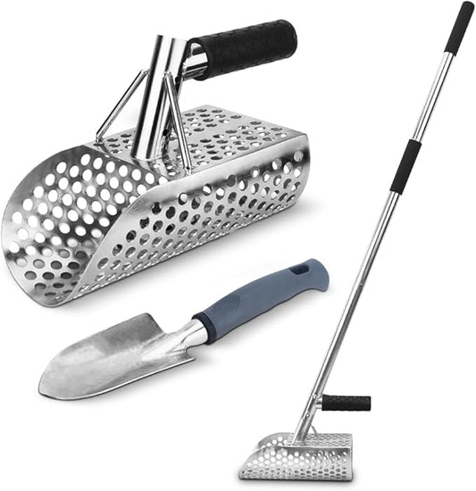 Metal Detecting Shovel, Stainless Steel Long Handle Metal Detecting Accessory, for Underwater Treasure Hunting, Beach Metal Detecting, and Excavation (style3)