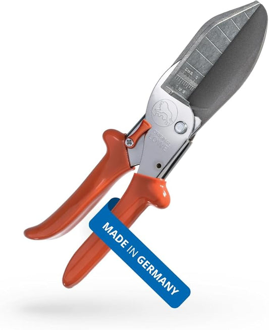 Original LÖWE Trim Shears 3.306 with 90-Degree Stops for Professional Use in Handicrafts - Trim Cutter with Long Blade for Precise Cutting of Plastic, Rubber, Wood, PVC, Leather, and Metal