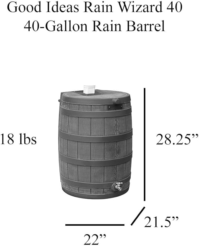 Good Ideas RW40-DR-TC Rain Wizard 40-Gallon Darkened Ribs, Terra Cotta
