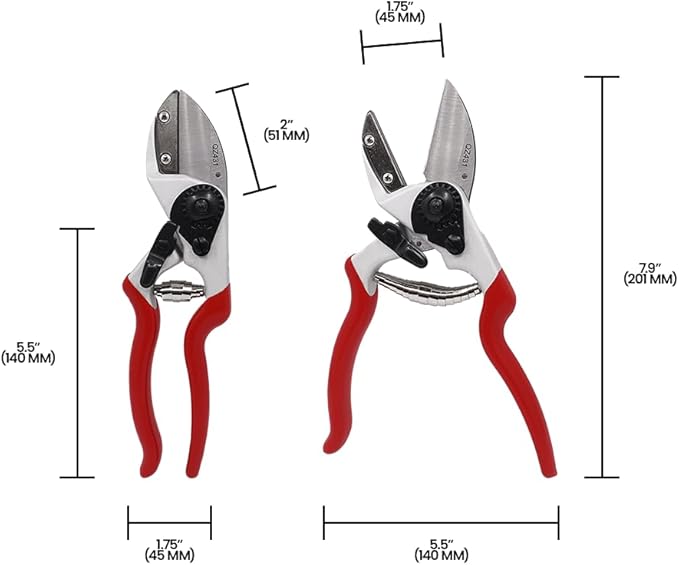 Zenport QZ431 Anvil Professional Pruner, 1-Inch Cut, 8.3-Inch Long