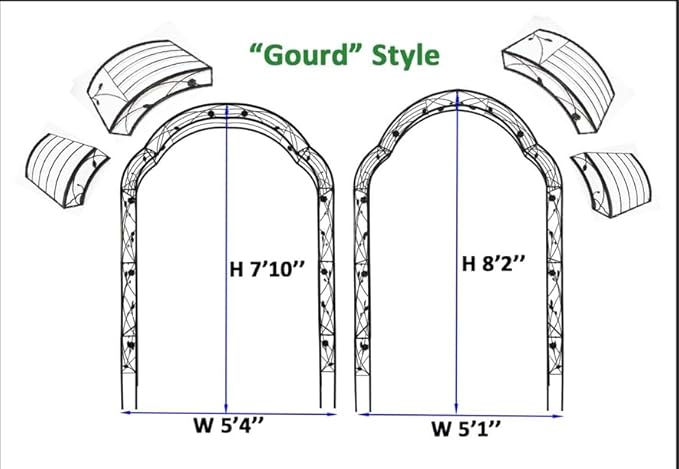 8.3FT Heavy Duty Steel Garden Arbor with Side Garden Trellis, 8-in-1 Wedding Arch Archway for Backyard, Vine Plants & Outdoor Decor - Includes Ground Stakes & Easy Assembly