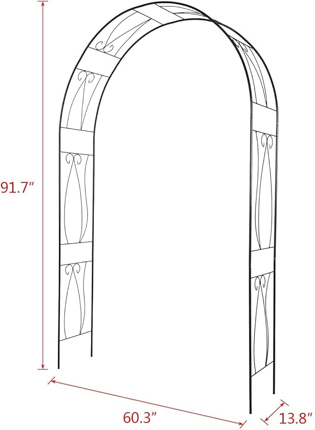 KINTNESS Garden Arch Steel Arbor Arbour Trellis Archway for Climbing Vines and Plants Elegant Pergola for Garden Lawn Backyard Patio Outdoor