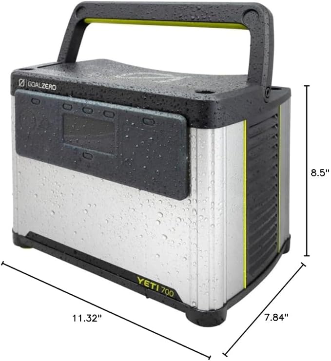 Goal Zero Yeti Portable Power Station, Yeti 700 + Nomad 100, 677 Watt Hour LiFePO4 Battery, Water resistant & Dustproof Solar Generator For Outdoors, Camping, Tailgating, & Home