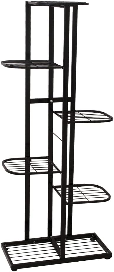 Tall Metal Plant Stand Indoor Outdoor 6 Tier Flower Pot Plant Stand Multi Tier Plant Holder Shelf Display Rack for Garden Patio Balcony