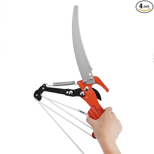 Extendable Tree Pole Pruner, 2 in 1 Outdoor High Branch Scissors Pruning Shears Garden Tools (Scissor + Saw, No Rod) Tree Trimmer