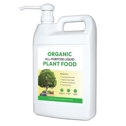 Organic All-Purpose Liquid Plant Food Pump Bundle: for Outdoor Plants, Flower Beds, Veggie Gardens, Container Gardening | Concentrated Liquid Fertilizer Alternative (1 Gallon + Pump, Mixes to 128G)