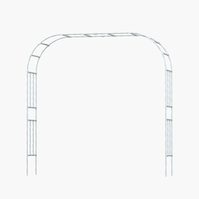 Metal Garden Arch - Length: 98.5in, Wide: 15.8in Garden Arches Trellis for Climbing Plants Outdoor - Garden Arch for Lawn, Party, Ceremony Wedding Decoration (White)