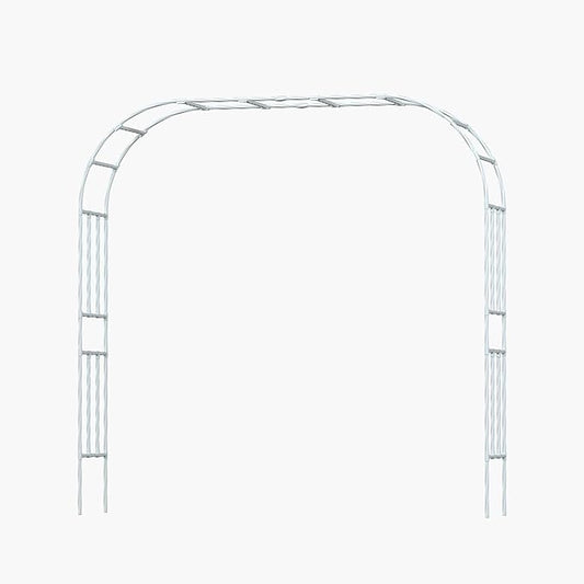Metal Garden Arch - Length: 98.5in, Wide: 15.8in Garden Arches Trellis for Climbing Plants Outdoor - Garden Arch for Lawn, Party, Ceremony Wedding Decoration (White)