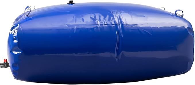 VEVOR Water Storage Bladder, 540L/142.7Gallon Water Storage Container Tank, 1000D PVC Large Capacity Soft Bag Bladder, Foldable Portable for Garden Irrigation, Camping, RV, Fire Prevention - Blue