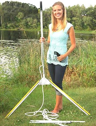 Water Land & Home Weed Shear 49" Aquatic Weed Cutter – V-Shaped Razor Blade Lake & Pond Seaweed Removal Tool – Cuts Milfoil, Hydrilla, Lily Pads – Includes Cord, Sharpener & Gloves