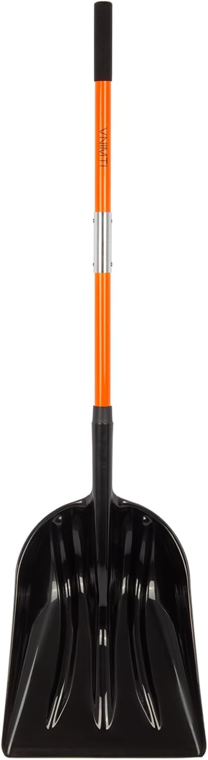 VNIMTI Snow Shovel for Snow Removal, Heavy Duty Snow Shovel for Driveway with Long Fiberglass Handle, 56 Inches