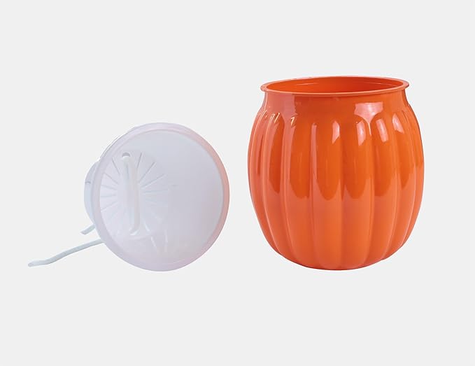 Meicynhoger 4-Pack Pumpkin Self-Watering Planter for African Violets,Snake Plant,Succulents - 4.3" Flower/Plant Pot for Indoor Outdoor,Table, Balcony,Deck,Garden Orange