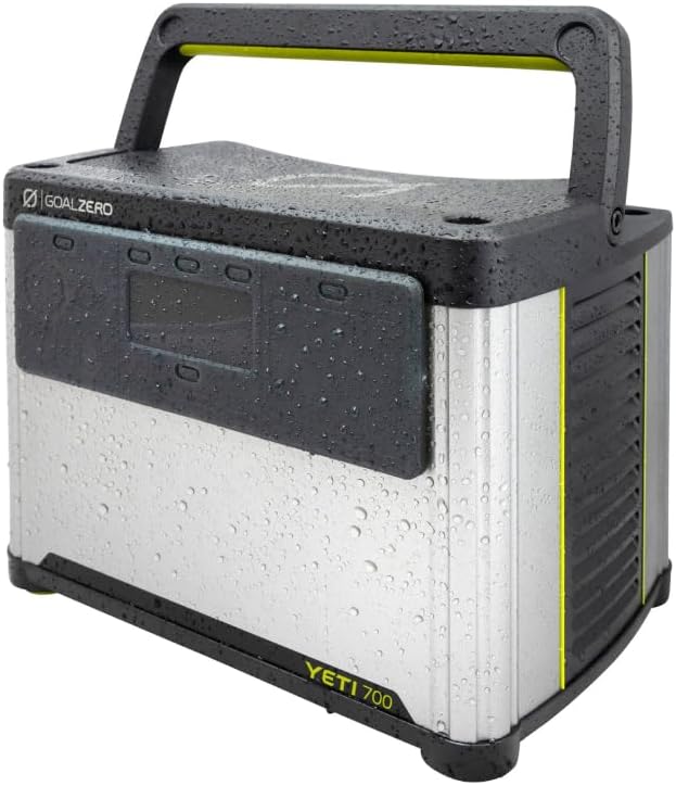 Goal Zero Yeti Portable Power Station, Yeti 700 + Nomad 100, 677 Watt Hour LiFePO4 Battery, Water resistant & Dustproof Solar Generator For Outdoors, Camping, Tailgating, & Home