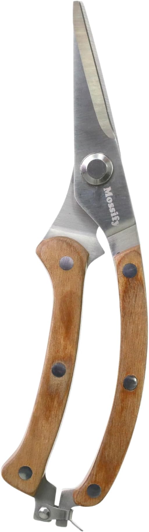 Mossify Gardening Shears Slim 8.5” – Premium Stainless Steel Pruning Shears with Wooden Handle – Hand Pruners, Plant Clippers & Garden Scissors – Sharp Garden Tool for Left & Right Hand Use