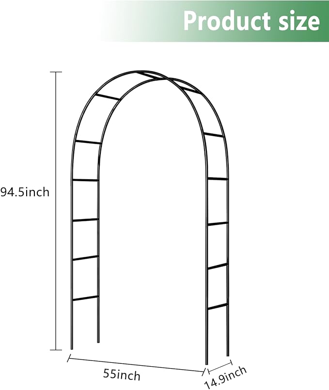 7.9 Ft H x 4.6 Ft W White Metal Pergola Arbor for Various Climbing Plant Wedding Garden Arch Bridal Party Decoration Wide Arbor