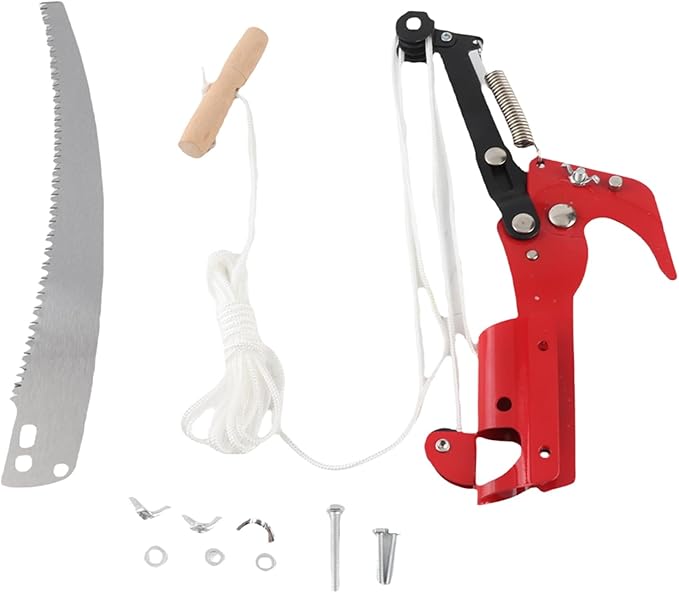 Extendable Tree Pole Pruner, 2 in 1 Outdoor High Branch Scissors Pruning Shears Garden Tools (Scissor + Saw, No Rod) Tree Trimmer