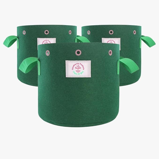 Train N' GRO - 5 Gallon Sustainable Aeration Non-Woven Grow Bags w Low Stress Training Holes - 3 Pack, for Grow Tent / Indoor / Outdoor. Superior Drainage + Breathability for Plants Vegetables + Fruit