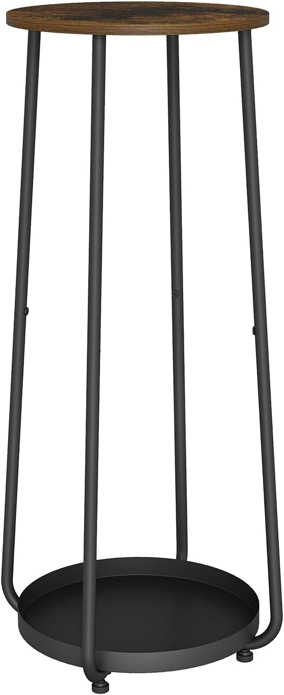 YINMIT Plant Stand Indoor, 2 Tier Wood Plant Stand, 30" Tall Vertical Flower Pot Stand, Round Corner Plant Shelf, Planter Pot Holder for Balcony Garden Patio Living Room