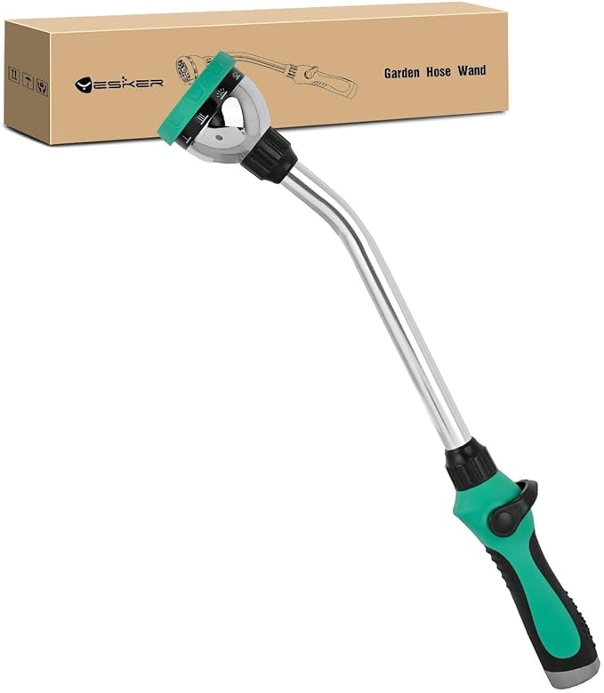Yesker Watering Wand for Garden Hose, 19 Inch, 8 Spray Patterns, Garden Hose Nozzle with Thumb Flow Control, Ideal for Water Plant, Shrubs and Yard