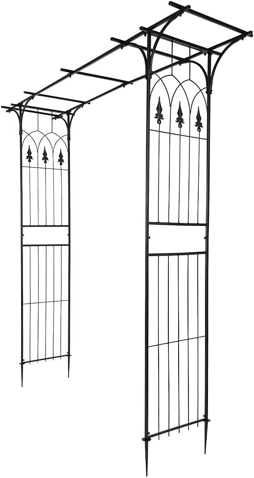 Garden Arbor, 7FT Arch Archway for Wedding Ceremony Party, Steel Garden Trellis for Plant Climbing, Christmas Decorations Pergola for Backyard, Lawn