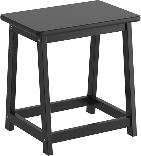Wood End Table Side Table Tall Seat Stool Dining Stool Wooden Plant Stand Indoor Bedside Table Nightstand Plant Table Bathroom Flower Pot Stand for Living Room Bedroom Kitchen (Black)