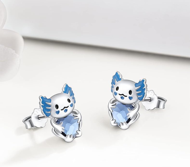 JUSTKIDSTOY Hypoallergenic Earrings Sterling Silver Crystal Cute Animal Studs Earrings for Sensitive Ears Birthday Gifts for Women Girls