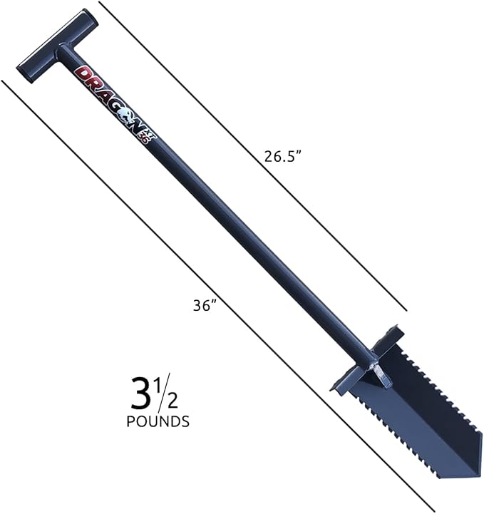 36" Shovel for Metal Detecting, Gardening, Cutting Clean Plugs for Easy Treasure Recovery