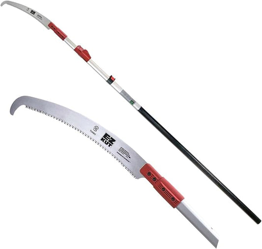 EZ Kut Kamikaze 15′ Extendable Tree Trimmer Pole Saw - Branch Cutter with Single Hook Pole Saw Blade for Branch Removal - Best Pole Saws for Tree Trimming. Tree pruner pole saw since 1988