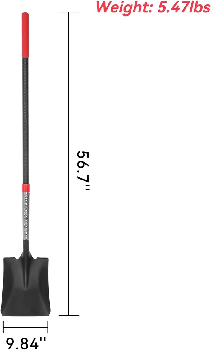 SHARK ATTACK 5-Piece Steel Shovel Spade Set with D-Grip Handles - Multi-Size Garden Shovels with Powder Coating for Digging, Planting & Car Emergency