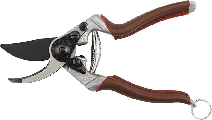 FELCO 8 ELITE Pruning Shears – 8.3" Swiss-Made Garden Clippers with Leather-Wrapped Handle for Large Right Hand | Hand Pruners for Gardening | Garden Tool Cutter with Bypass Blade, Carbon Steel