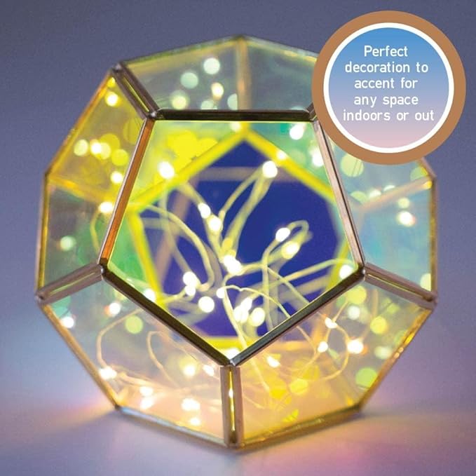D'Eco Iridescent Glass Centerpiece (7x7x6) - Tabletop Planter Terrarium for Home & Wedding Decor - Fill with Succulents, Moss, Holiday Decorations, Mini Trees & Ornaments - Xmas Gift for Plant Lovers