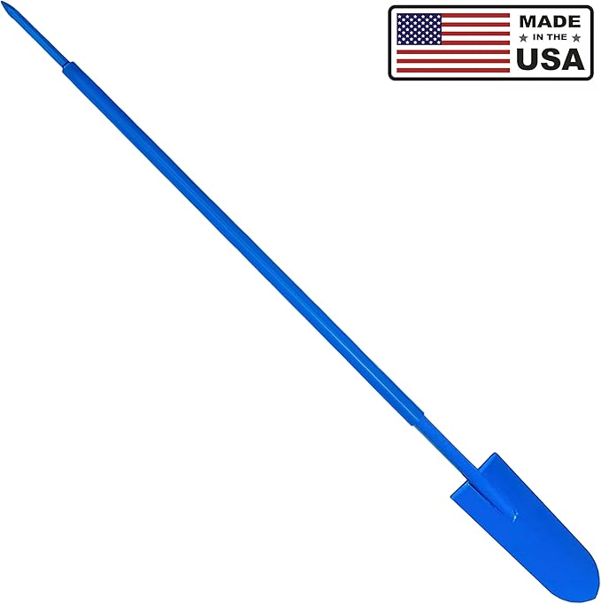 Sharpshooter Spade Shovel 78 Inch Drain Spade Trenching Shovel + Steel Digging Bar- Weighted Long Handle Sharp Shooter with Hardened Chromoly 15 Inch Head