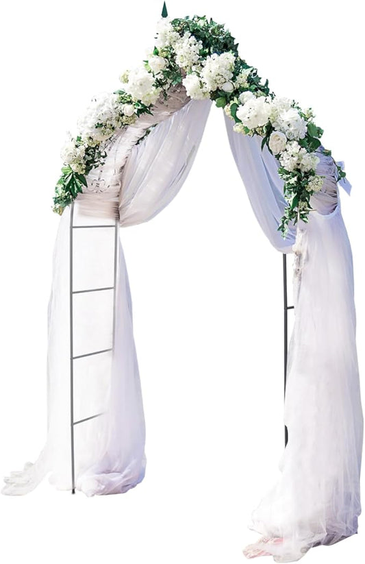 GOFLAME Metal Garden Arch, Rose Garden Arbor for Various Climbing Plant, Outdoor Lawn Backyard, Gothic Style Arch Stand Wedding Party Ceremony Decoration
