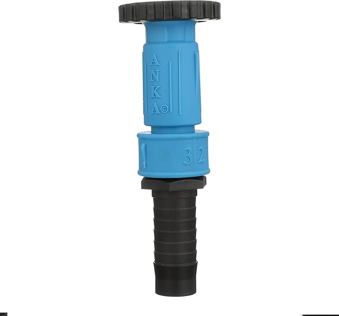 Watts ANKA Series 1-1/4" Small Inline Adjustable High-Pressure Full-Flow Hose Nozzle, Rubber O-Ring, Easy Grip, High Grade Glass Fiber Reinforced Nylon, Industrial, Agricultural, Home, Garden, Vehicle
