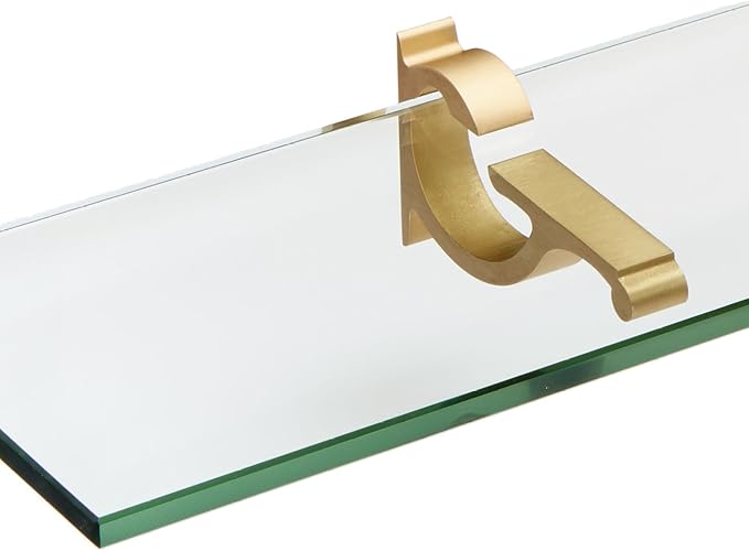 Spancraft Glass M-4.75x27-Brushed Bronze Monarch Glass Shelf, Brushed Bronze, 4.75" x 27"