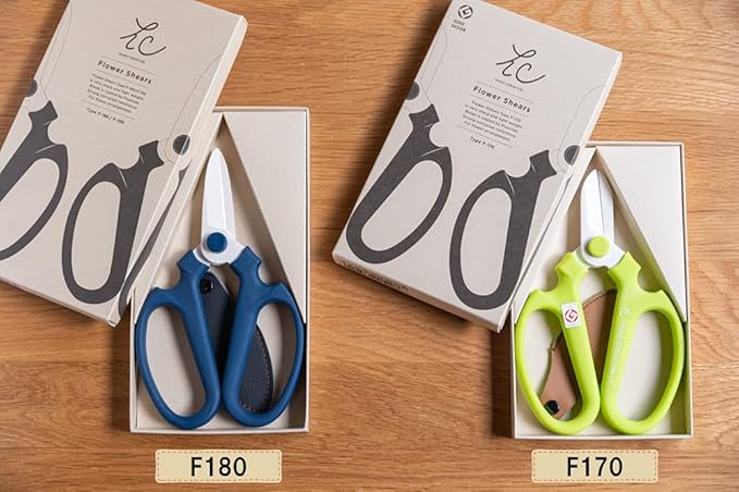 Japanese Florist Scissors – Professional Ultra Sharp Flower Shears Made in JAPAN for Ikebana Floral Design & Gardening SAKAGEN HAND CREATION F-170 (Atmos Green)