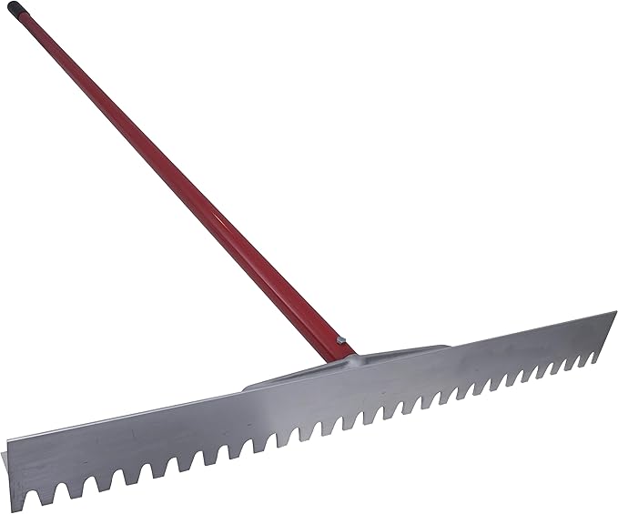 MARSHALLTOWN Asphalt Lute Rake, Blunt 36 Inch Blade, 84 Inch Aluminum Handle, T Connector, Made in The USA, RED700083C