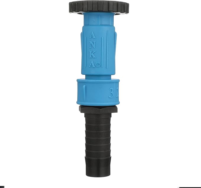 Watts ANKA Series 1-1/4" Small Inline Adjustable High-Pressure Full-Flow Hose Nozzle, Rubber O-Ring, Easy Grip, High Grade Glass Fiber Reinforced Nylon, Industrial, Agricultural, Home, Garden, Vehicle